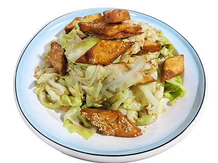 Fried Cabbage with Sliced Naan